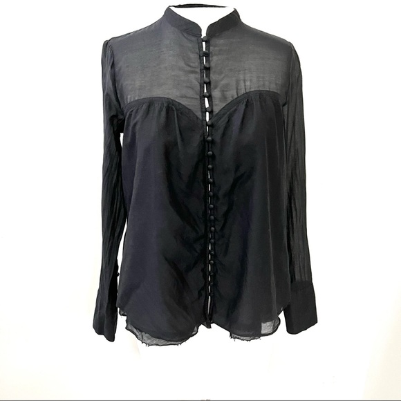 Free People Through & Through Button Front Sheer Layered Top - Picture 8 of 10